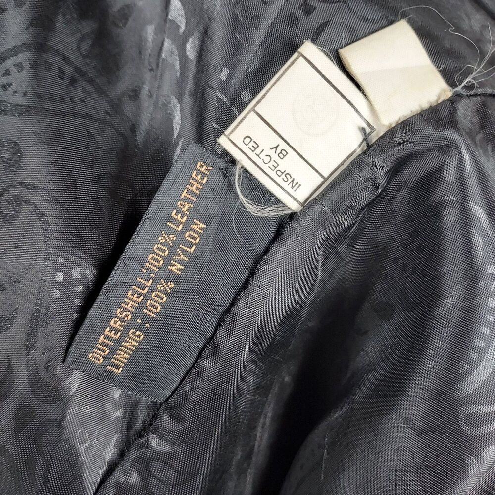 Vintage G-III Black Leather Coat Womens Medium Long Oversized Jacket - Picture 7 of 10